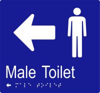 Male Toilet & Arrow w Braille