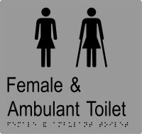 Female & Ambulant Toilet w Braille