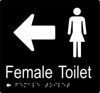 Female Toilet & Arrow w Braille
