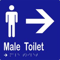 Male Toilet & Arrow w Braille