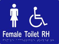 Female Accessible Toilet RH w Braille