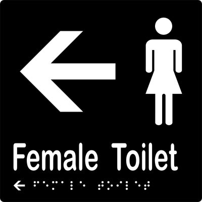 Female Toilet & Arrow w Braille - Image 4