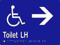 Accessible Toilet LH & Arrow w Braille