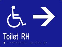 Accessible Toilet RH & Arrow w Braille