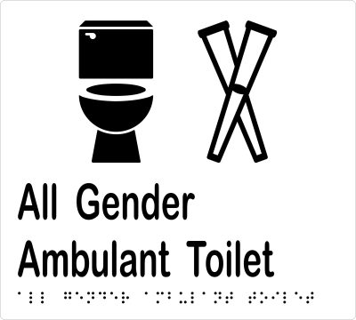 All Gender Ambulant Toilet w Braille - Image 3
