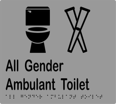 All Gender Ambulant Toilet w Braille - Image 2