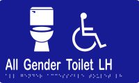 All Gender Accessible Toilet LH w Braille