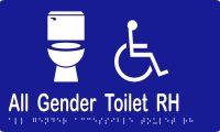 All Gender Accessible Toilet RH w Braille